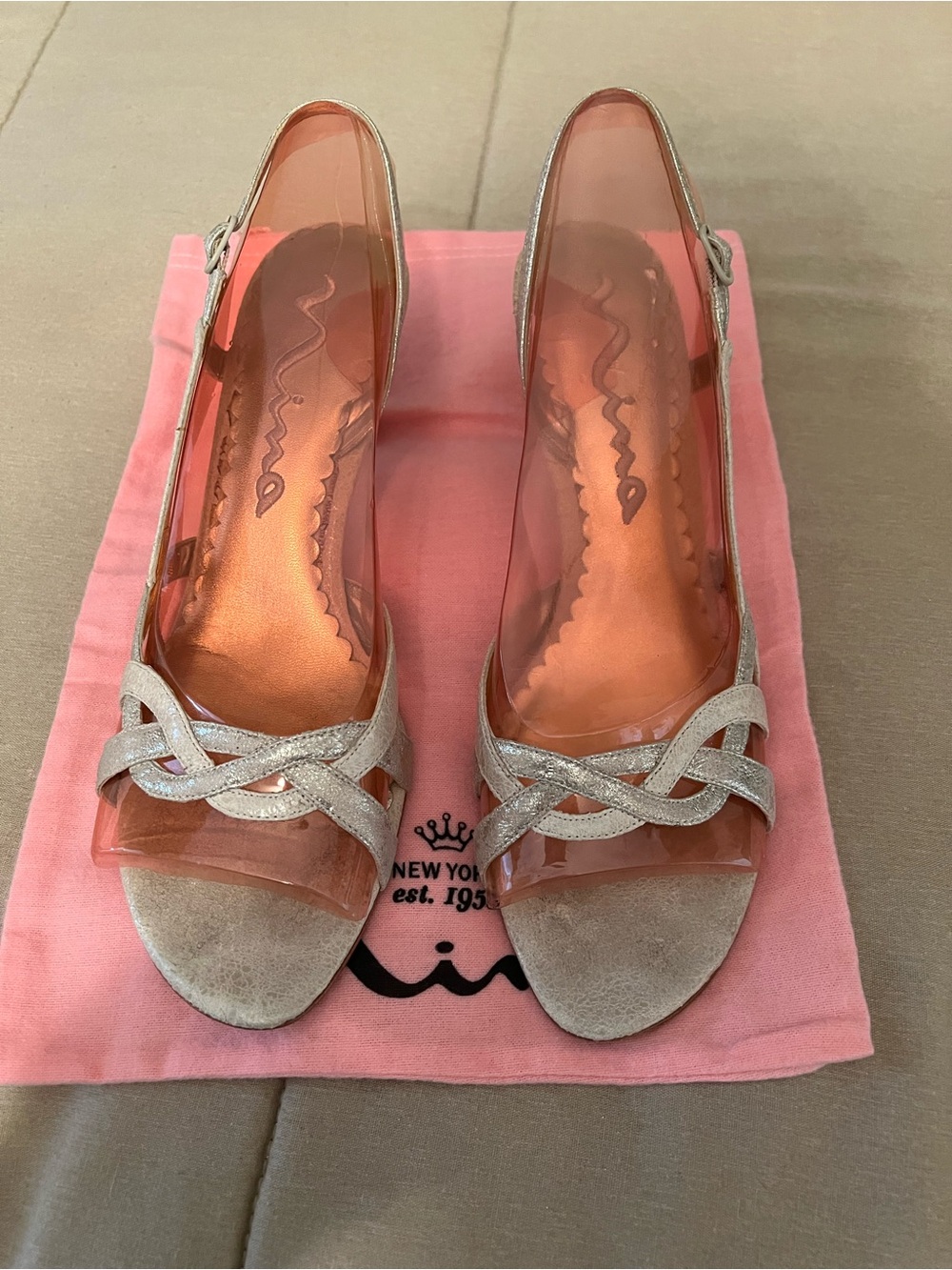 Nina Nigella Slingback Heels in Metallic